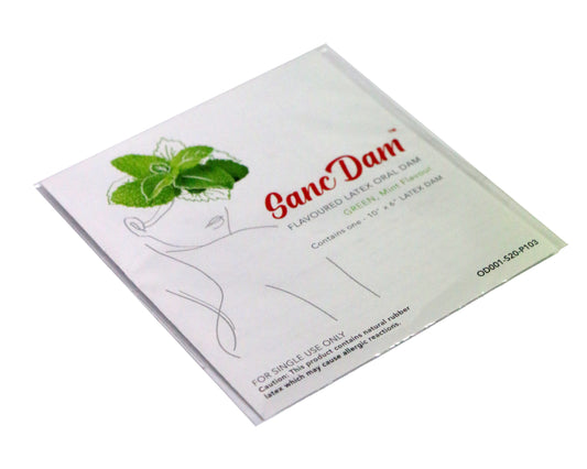 (FDA Approved) 6 Count Ultra-Thin 0.07mm SancDam Latex Oral Sex Dam Flavored Mint (Product of Malaysia)