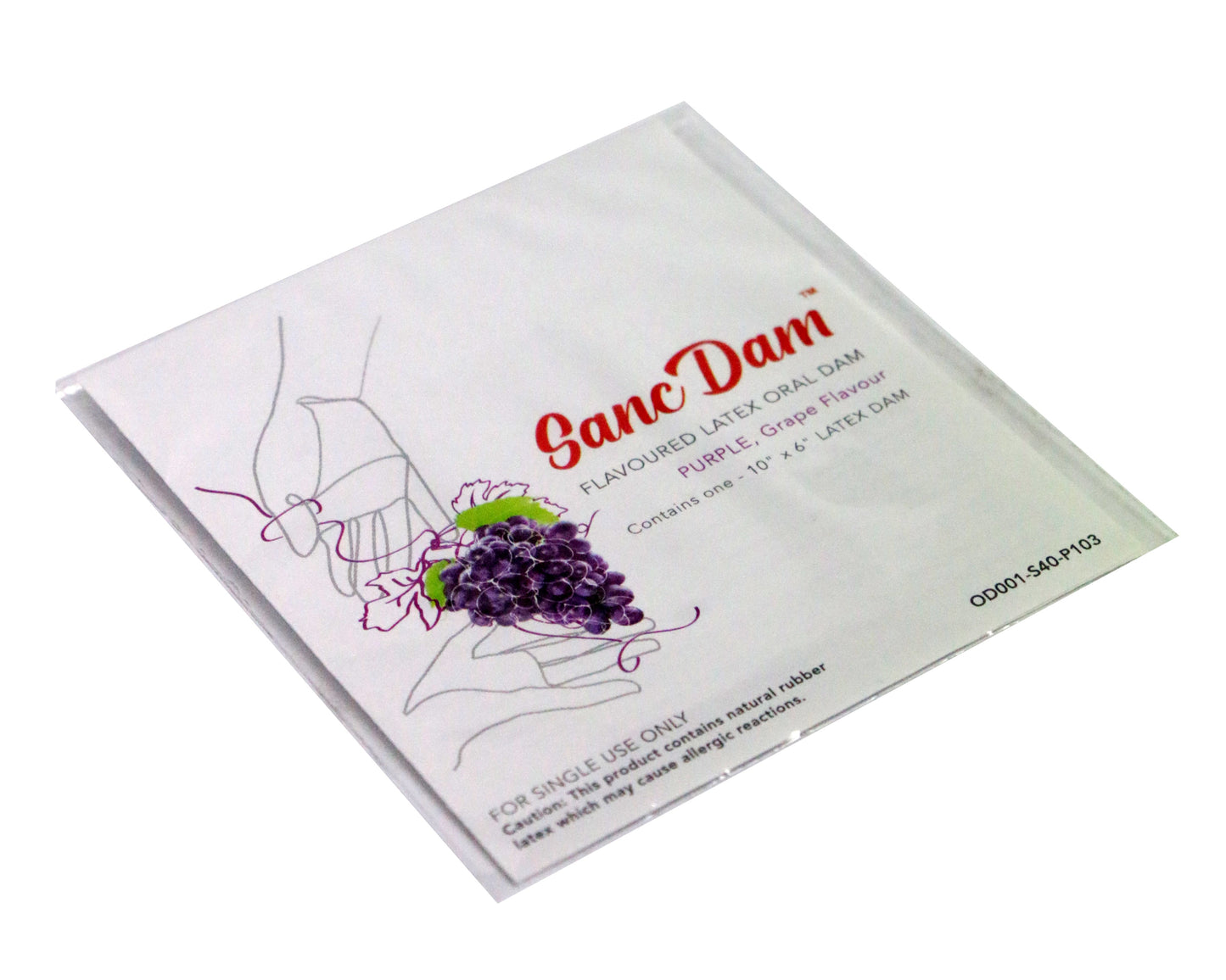 (FDA Approved) 48 Count Ultra Thin 0.07mm SancDam Latex Oral Sex Dam Flavored Grape (Product of Malaysia)
