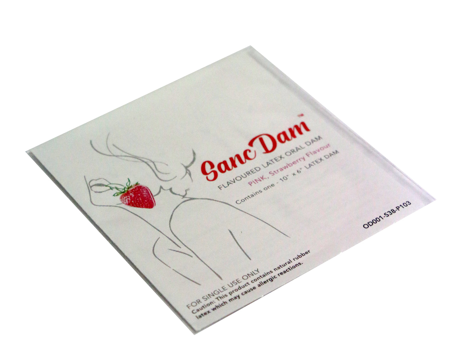 (FDA Approved) 48 Count Ultra-Thin 0.07mm SancDam Latex Oral Sex Dam Flavored Strawberry (Product of Malaysia)