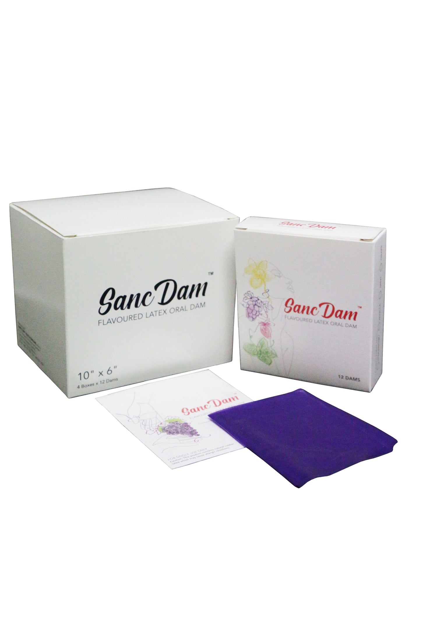 (FDA Approved) 48 Count Ultra Thin 0.07mm SancDam Latex Oral Sex Dam Flavored Grape (Product of Malaysia)