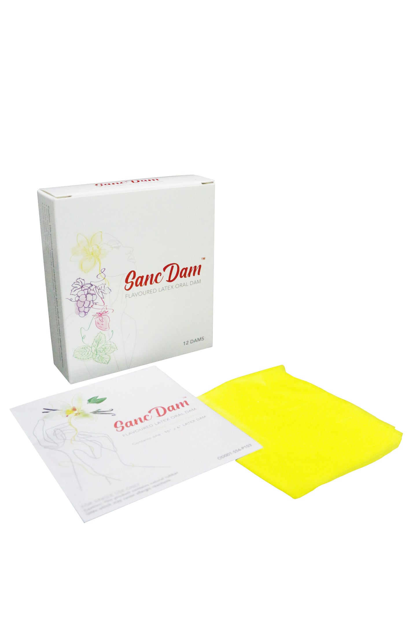 (FDA Approved) 12 Count Ultra-Thin 0.07mm SancDam Latex Oral Sex Dam Flavored Vanilla (Product of Malaysia)